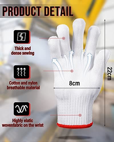 Satinior 36 Pair White Cotton BBQ Gloves Men Women Safety Protection