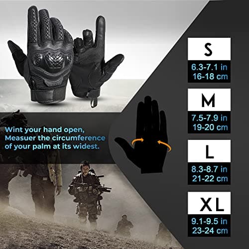 Motorcycle Tactical Gloves for Men: Anti-Slip & Touch Screen Compatible-Rubber Guard Protective