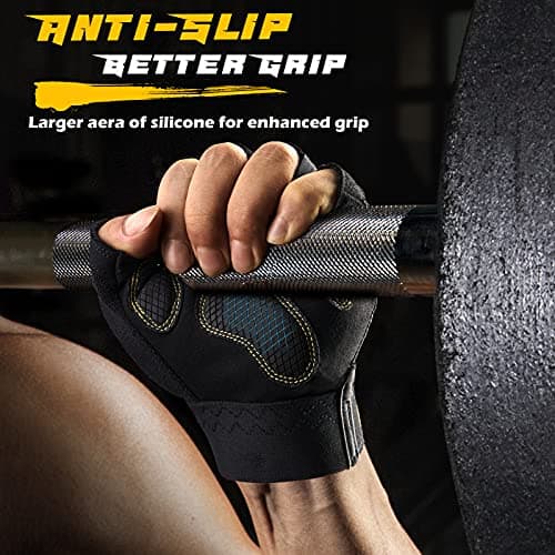FREETOO Men's Weight Lifting Gloves with Cushion Pads and Silicone Grip