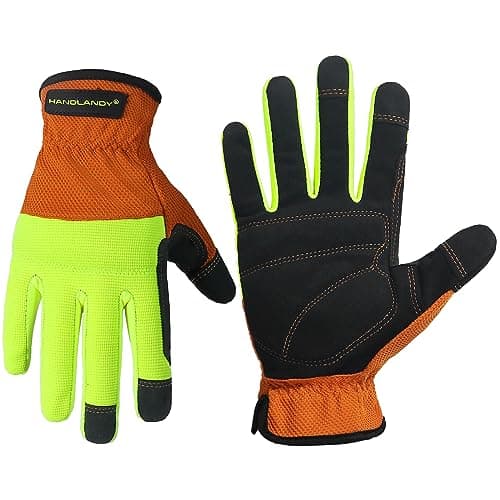 HANDLANDY Touch Screen Utility Gloves for Men & Women — Yellow-orange