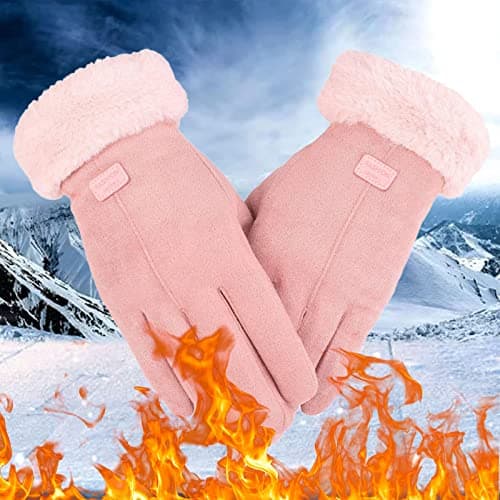 Thermal Touch Screen Gloves for Men & Women (Pink, One Size)