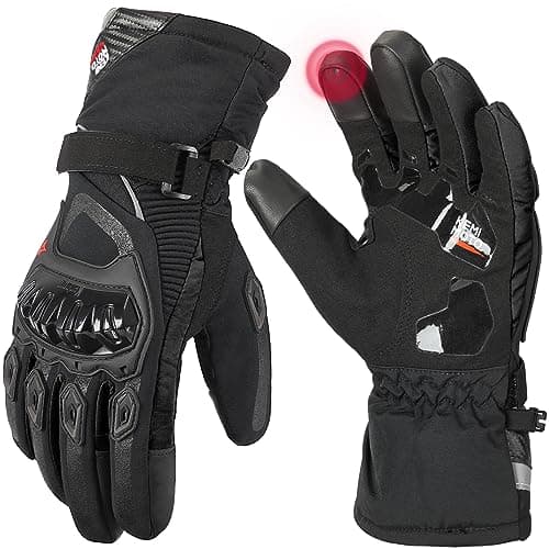 KEMIMOTO Winter Riding Gloves, Rainproof Touchscreen Compatible for ATV, UTV, Snowmobile