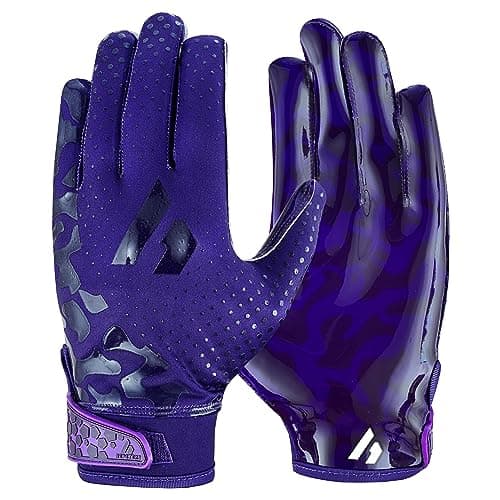 RPG1 Football Gloves for Adults and Youth — Eggplant