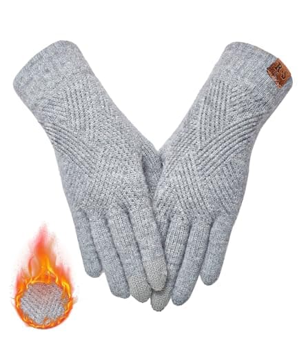 Women's Touchscreen Winter Gloves - REACH STAR Warm & Elastic Thinsulate Lining — Light Gray