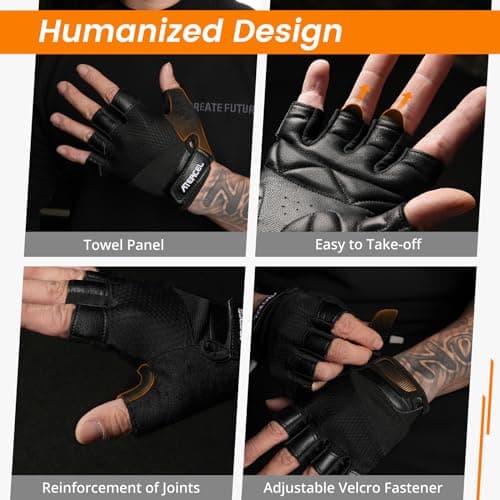 Premium Leather Workout Gloves for Men and Women: Ideal for Weightlifting, Gym, Cycling