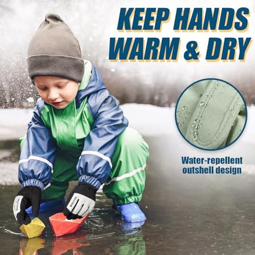RIGWARL Kids' Touch Screen Winter Cycling Gloves Warm Windproof Waterproof Thermal