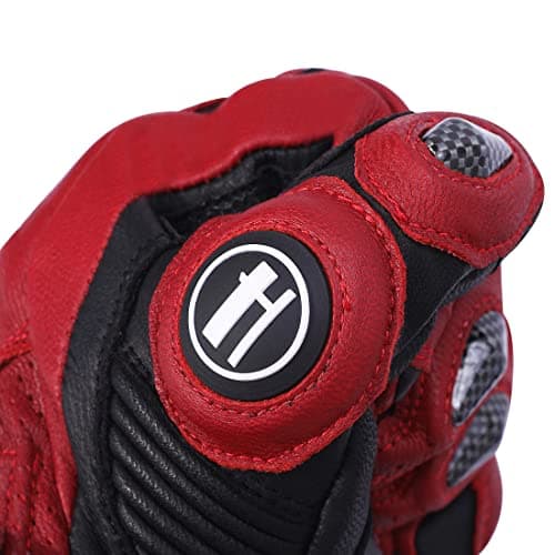 Harssidanzar Powersports Carbon Fiber Knuckle Protection Motorcycle Gloves KM045