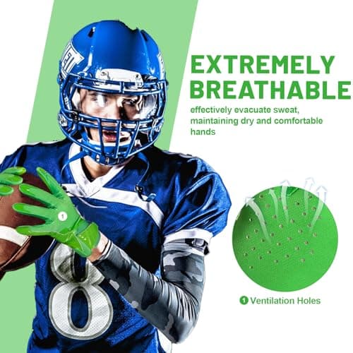 RIGWARL Breathable Lightweight Green Football Gloves for Men