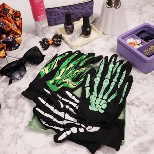 Needzo Halloween Skeleton & Monster Gloves Set, Hand Warmers, 3 Items