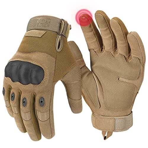 KEMIMOTO Men's Touchscreen Motorcycle Gloves with Hard Shell & Palm Padding