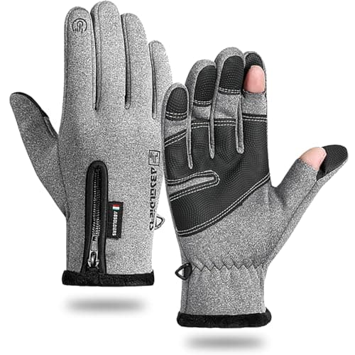 WANSENAMZ Winter Zipper Gloves Touch Screen Anti-SlipWarm Cold Weather Ski Cycling