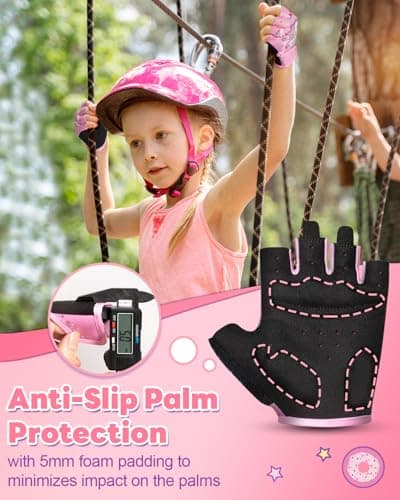 RIGWARL Kids' Cushioned Cycling Gloves for Hiking and Fishing