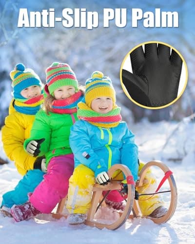 RIGWARL 10℉ Kids Ski Gloves, Waterproof & Windproof for Snowboarding Sledding