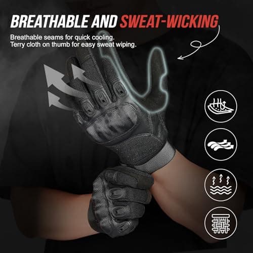 Men's Motorcycle Gloves with Touchscreen Compatibility Soft Palm Pads