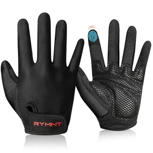 Full Palm Workout Gloves for Men & Women - Extra Grip for Gym, Weight Lifting & More — A1-Full Finger Black