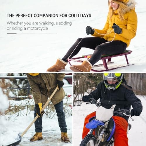 OZERO Deerskin Leather Winter Gloves -30°F Windproof & Water-resistant