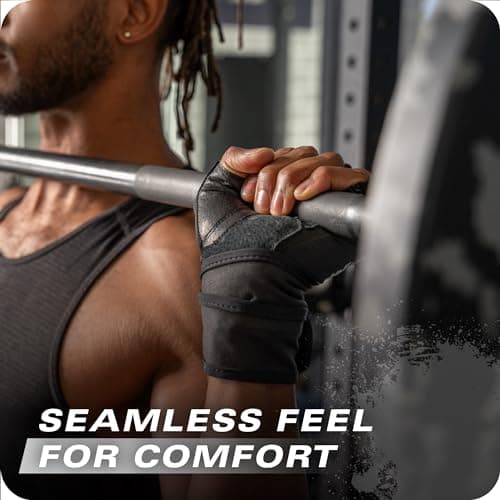 Harbinger Pro Wristwrap Gloves 3.0 for Weightlifting & Fitness Training