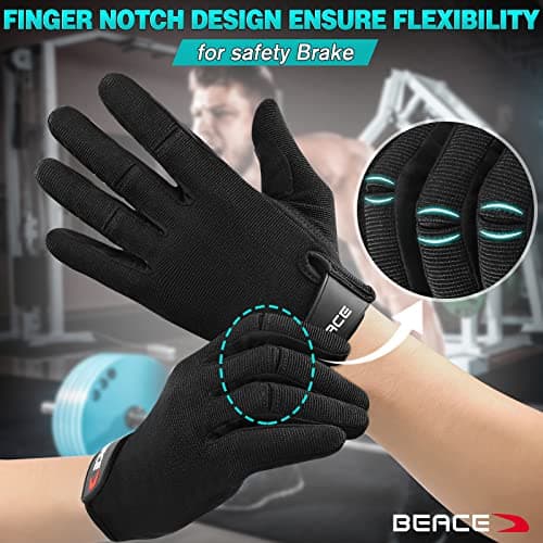 BEACE Full Finger Gym Gloves for Men & Women Fitness Training