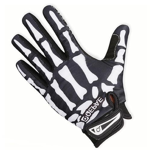 JEELAD Windproof Waterproof Cycling Gloves for Men and Women - Skeleton Racing Style — C - Black