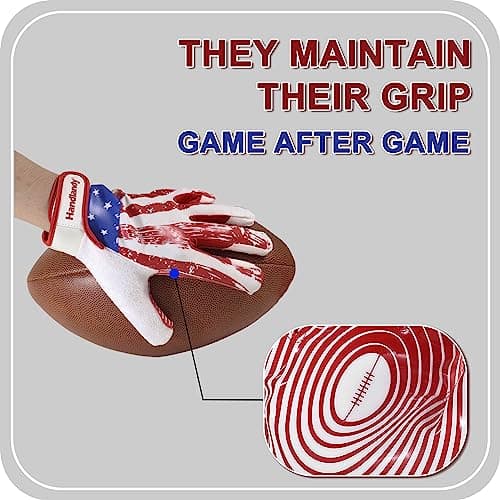HANDLANDY Sticky Wide Receiver Gloves for Youth Football Players