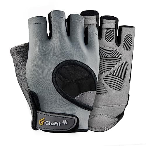 Lightweight Breathable Fingerless Gym Gloves for Workout — Grey