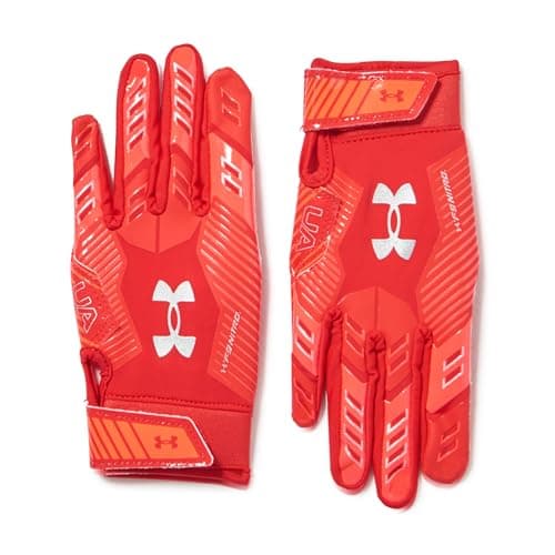 Under Armour Boys F9 Nitro Football Gloves — (600) Red / Beta / Metallic Silver