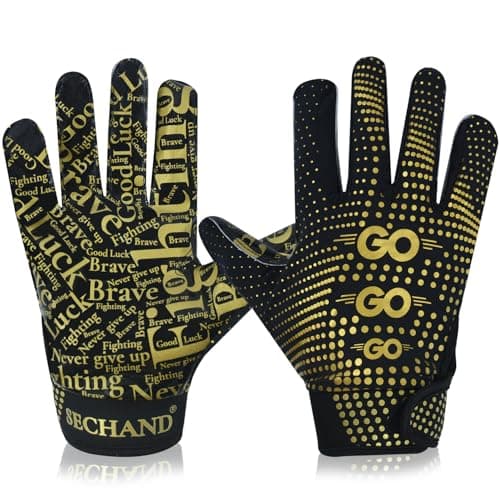 Non-Slip Breathable Football Gloves for Youth and Teen Training — Gold