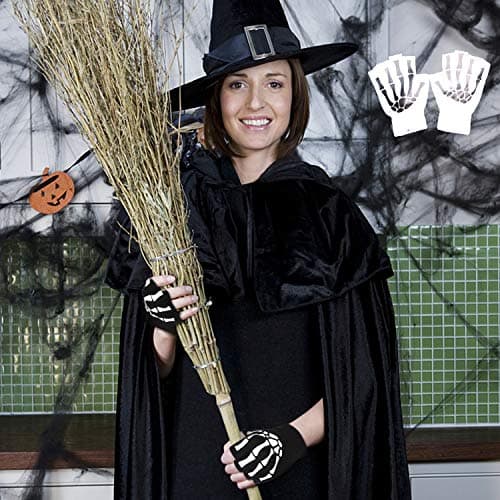 10AGIRL Glow-in-the-Dark Fingerless Gloves for Christmas Costumes Cosplay