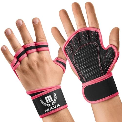 MAVA Padding Weight Lifting Gloves with Wrist Support for Men & Women — Pink