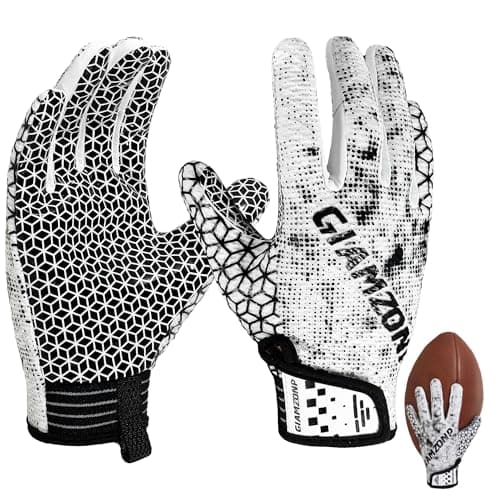 Youth High Grip Football Gloves for Kids Stretch Fit — Black