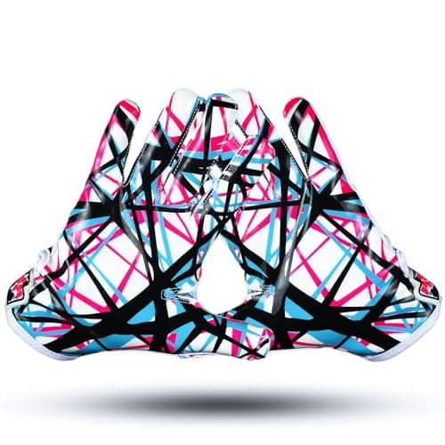 Pro Grip Cross-Eyed White Gloves - Perfect for College Football - Adult & Youth Sizes
