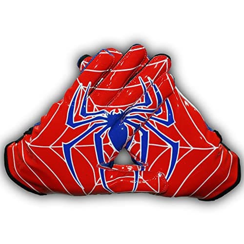Spider Youth Football Gloves - Tacky Grip Tight Fit Receiver Gloves - Pro Elite Stickiness