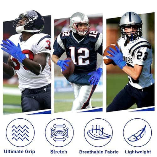 RIGWARL Breathable Lightweight Blue Football Gloves for Men