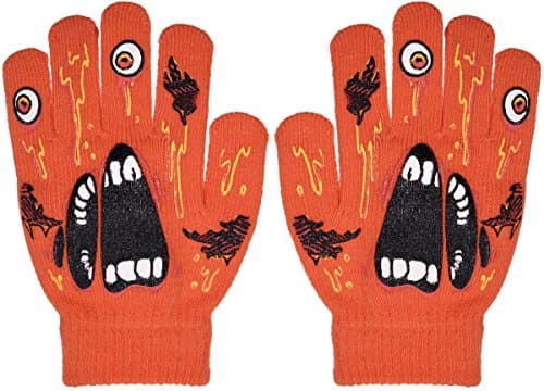 Polar Wear Skeleton Monster Knit Gloves for Boys & Girls Winter