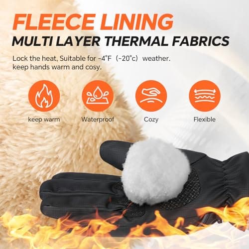 Rsebly Winter Gloves: Waterproof, Windproof, Touch Screen, Thermal Warm for Men and Women