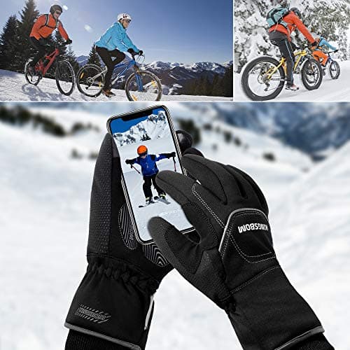 KINGSBOM 3M Thinsulate Waterproof & Windproof Touch Screen Gloves - Winter Warm for Outdoor Sports - Men & Women