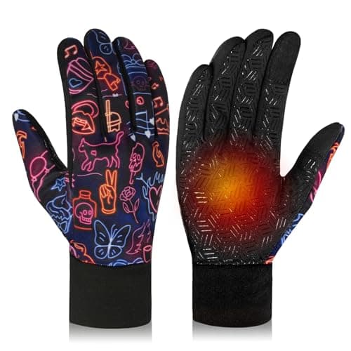 RIGWARL Upgraded Wool Winter Gloves, Waterproof & Touch Screen Compatible, Perfect Gifts for Men and Women — 112 Plus-(75% Warm&water-resistant)-neon Light