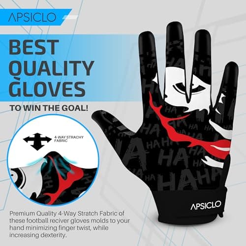 Sticky Silicone Grip Football Receiver Gloves - Youth & Adult
