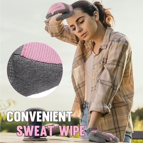 HANDLANDY Women's Touch Screen Safety Work Gloves for Yardwork Gardening