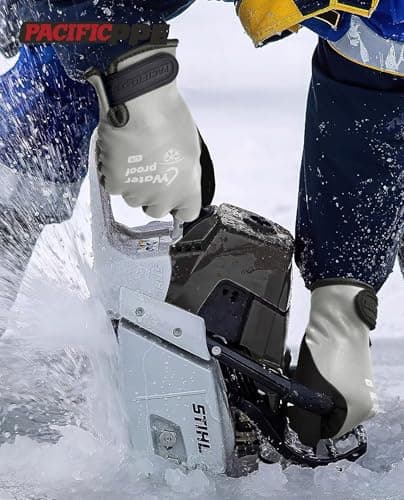 PACIFIC PPE 100% Waterproof Gloves for Men and Women, Cold Weather Thermal Insulated Freezer Gloves, Super Grip, Medium