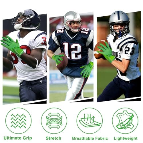 RIGWARL Breathable Lightweight Green Football Gloves for Men
