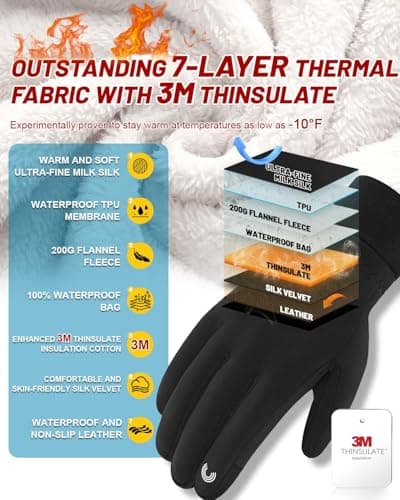 Waterproof Winter Gloves for Men and Women with Touch Screen - RIGWARL Cool & Cold Weather