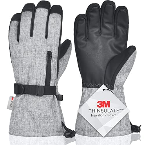 Magelfarm Unisex Waterproof Touchscreen Winter Gloves 3M Thinsulate with Pocket — Gray