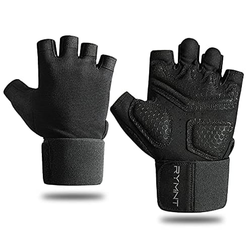 Wrist Support Workout Gloves for Men & Women - Full Palm Protection & Extra Grip — MN Black