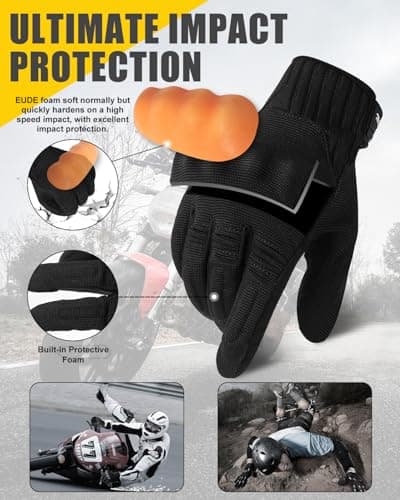 RIGWARL Touchscreen Motorcycle Gloves with TPR Palm Pad for Men and Women