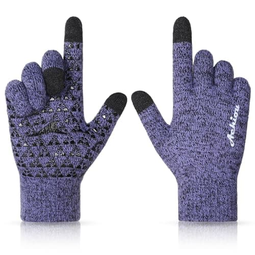 Achiou Winter Gloves for Men & Women - Touch Screen Compatible Warm Running Gloves — Cromepurple