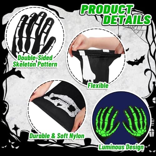 Whaline Skeleton Gloves & Skull Face Masks for Halloween