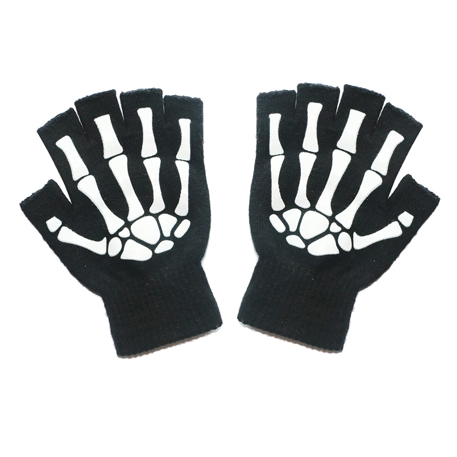 Jiuhong Halloween Luminous Skeleton Gloves for Men and Women
