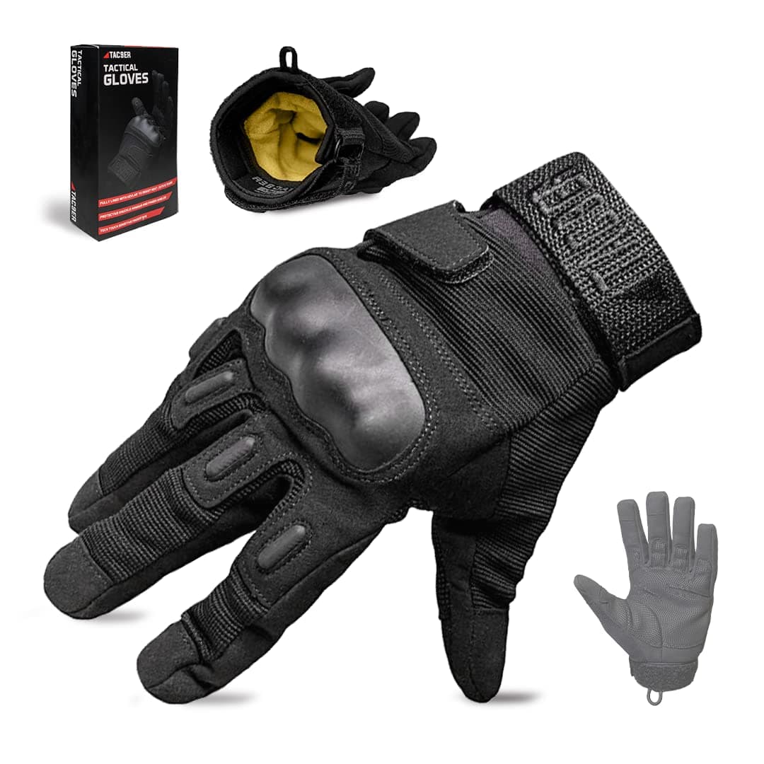 Kevlar Lined Tactical Gloves - Full Hand Cut and Heat Resistant Protection