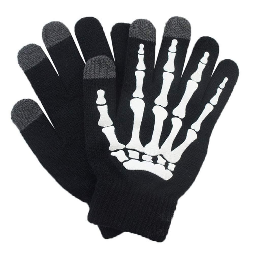 Glovion Women's Touchscreen Skeleton Gloves Unisex for Halloween & Christmas Party